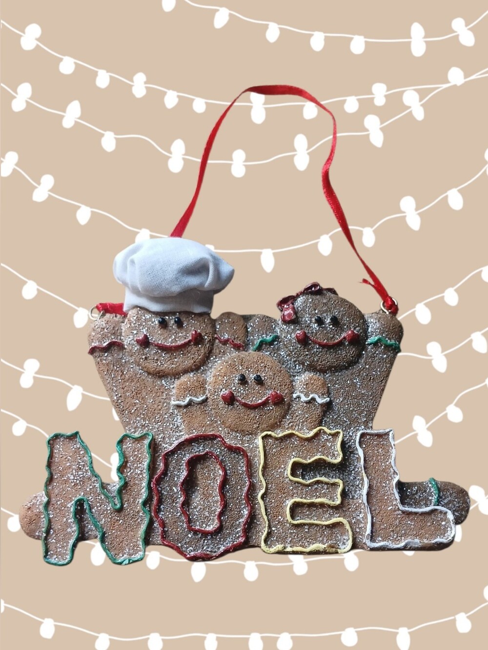 Gingerbread Family "NOEL" Holiday Ornament